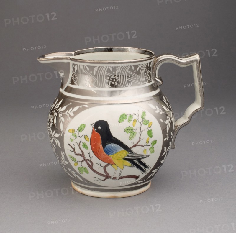 Pitcher, 1810/20, England, Staffordshire, Staffordshire, Lead-glazed earthenware with lustre decoration, H. 12.7 cm (5 in.)