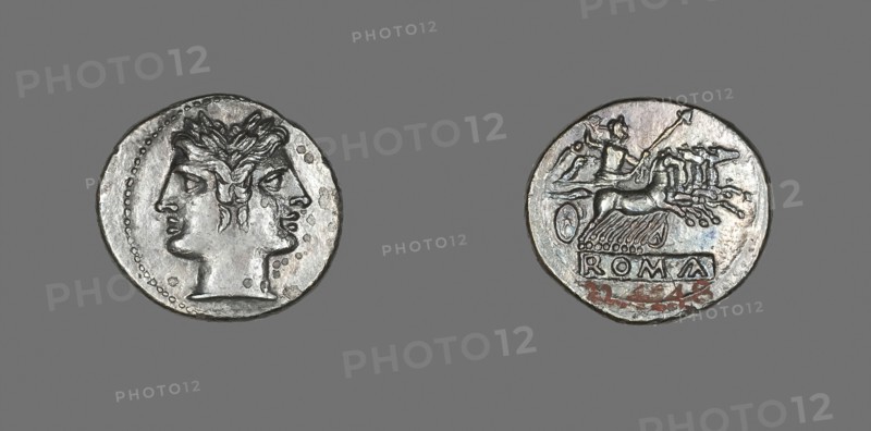 Didrachm (Coin) Depicting the God Janus, 225/214 BC, Roman, Roman Empire, Silver, Diam. 2.3 cm, 6.20 g