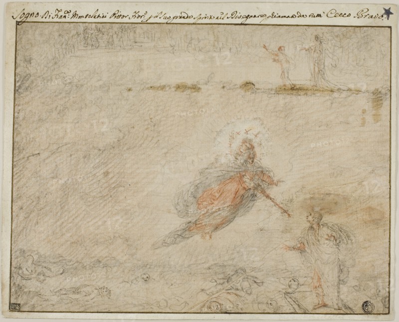 The Dream of Cecco Bravo, n.d., Cecco Bravo, Italian, 1607-1661, Italy, Black and red chalk, on tan laid paper, laid down on ivory laid paper, 241 x 314 mm