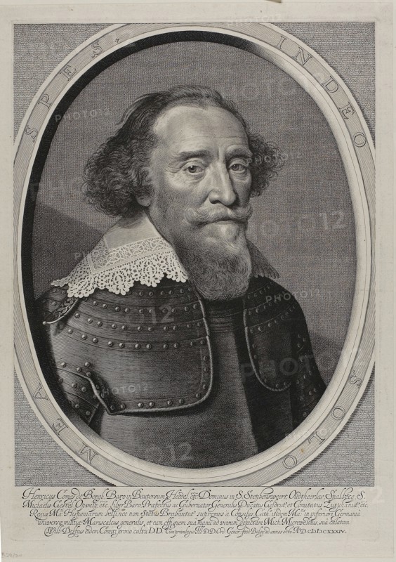 Hendrik Count van de Bergh, 1634, William Jacobsz. Delff (Dutch, 1580-1638), after Daniel Mytens the elder (Dutch, c. 1590-before 1648), Netherlands, Engraving in black on cream laid paper, 419 x 293 mm (image), 422 x 299 mm (plate), 450 x 323 mm (sheet)