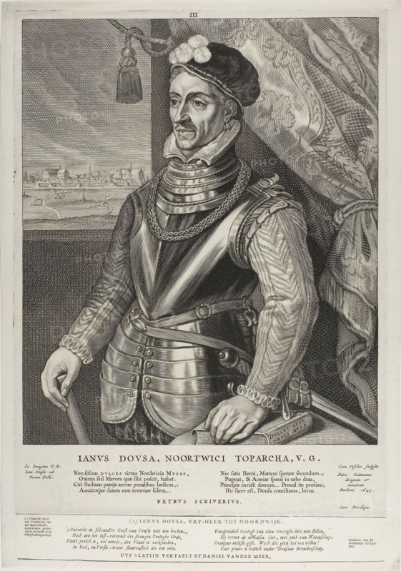 Jan van der Does, Baron of Nortwijk, plate three from Quatuor Personae, 1649, Cornelis Visscher, the Elder, Netherlandish, c. 1520-1586, Holland, Engraving on ivory laid paper