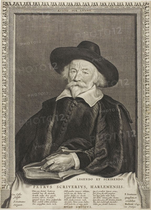 Peter Scriverius, from Quatuor Personae, 1649, Cornelis Visscher, the Elder (Netherlandish, c. 1520-1586), after Pieter Claesz. Soutman (Dutch, c. 1580–1657), Holland, Engraving and etching on cream laid paper