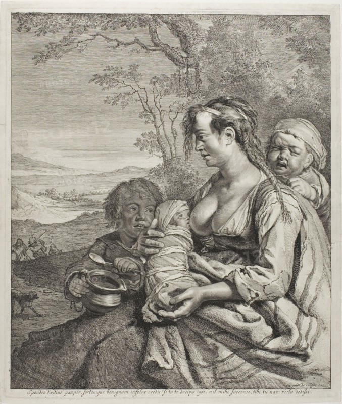 The Bohemian Woman, 1651/58, Cornelis Visscher, the Elder (Netherlandish, c. 1520-1586), published by Clement de Jonghe (Dutch, 1624/25-1677), Holland, Engraving on ivory laid paper