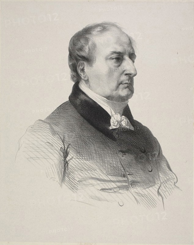 Portrait of the Painter Baron François Gérard, before 1837, Jean F. Gigoux, French, 1806-1894, France, Lithograph in black on light gray China paper, laid down on cream wove paper, 215 × 195 mm (image), 278 × 224 mm (primary support), 443 × 350 mm (secondary support)