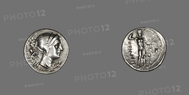 Drachm (Coin) Depicting the Goddess Nike, 216/203 BC, Greek, minted in Bruttium, Italy, Terina, Silver, Diam. 1.9 cm, 4.69 g