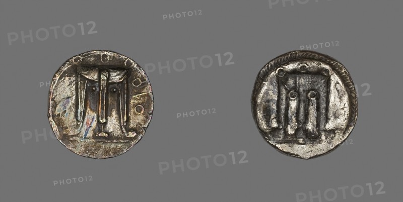 Stater (Coin) Depicting a Tripod, about 500/480 BC, Greek, Crotone, Italy, Crotone, Silver, Diam. 2.2 cm, 7.78 g