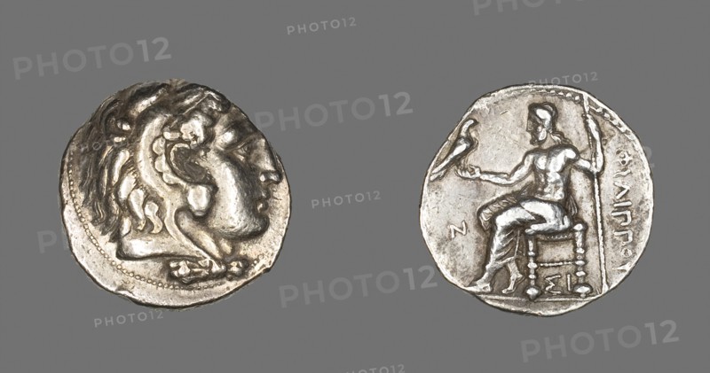 Tetradrachm (Coin) Portraying Alexander the Great as Herakles, 323/317 BC, Greek, minted in Sidon, ancient Phoenicia, Macedonia, Silver, Diam. 2.6 cm, 17.22 g