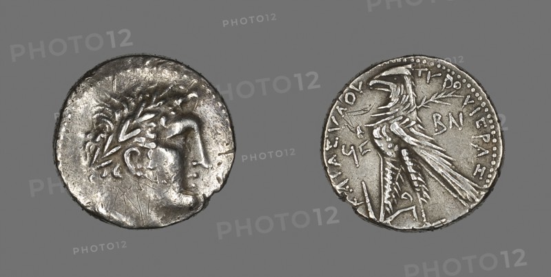 Shekel (Coin) Depicting the God Melkarth, 31/30 BC, Greek, minted in Tyre, Syria, Tyre, Silver, Diam. 2.6 cm, 14.17 g