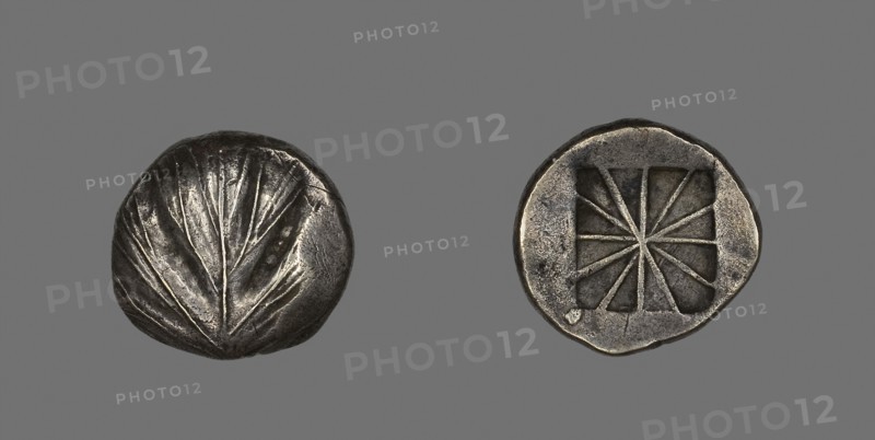 Didrachm (Coin) Depicting a Parsley Leaf, 520/490 BC, Greek, minted in Selinunte, Sicily, Selinunte, Silver, Diam. 2.2 cm, 8.67 g