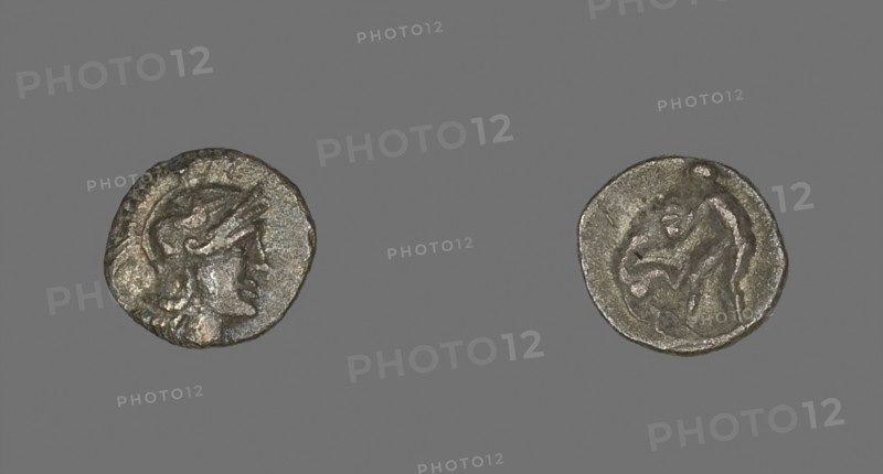 Obol (Coin) Depicting the Goddess Athena, 334 (or earlier)/302 BC, Greek, Taranto, Silver, Diam. 1.2 cm, 0.76 g
