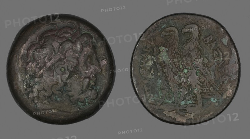 Coin Depicting the God Zeus, 261/247 BC, Greek, minted in Egypt, Egypt, Bronze, Diam. 4.1 cm, 69.74 g