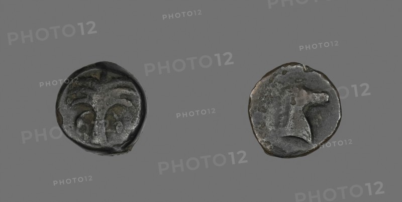 Coin Depicting a Date Palm Tree, 410/146 BC, Greek, Carthage, Bronze, Diam. 1.9 cm, 5.88 g
