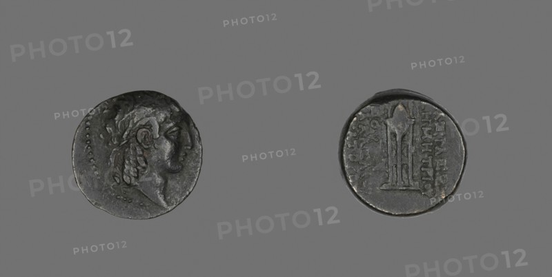 Coin Depicting the God Apollo, 146/139 BC, issued by of Demetrius II, Greek, Ancient Greece, Bronze, Diam. 1.9 cm, 5.57 g