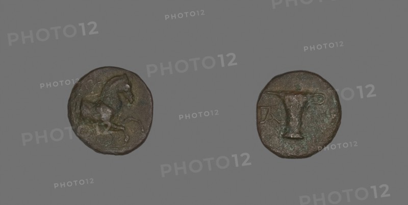 Coin Depicting a Horse, about 320/250 BC, Greek, Greece, Bronze, Diam. 1.8 cm, 3.72 g