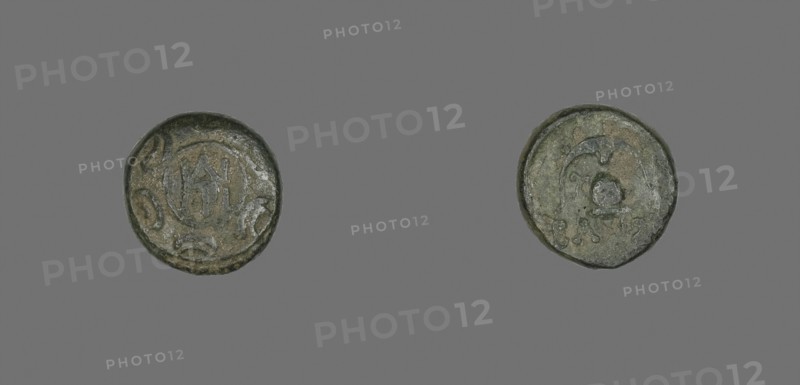 Coin Depicting a Shield, 239/229 BC, issued by King Demetrius II, Greek, Greece, Bronze, Diam. 1.6 cm, 4.58 g