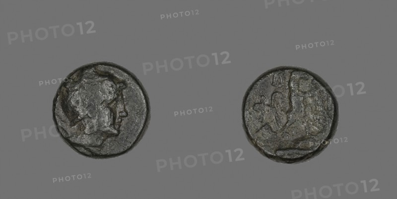 Coin Depicting the Hero Perseus, 220/178 BC, Greek, Greece, Bronze, Diam. 2 cm, 10.7 g