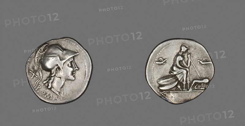 Denarius (Coin) Depicting the Goddess Roma, 115 or 114 BC, Roman, minted in Rome, Roman Empire, Silver, Diam. 2.2 cm, 3.75 g