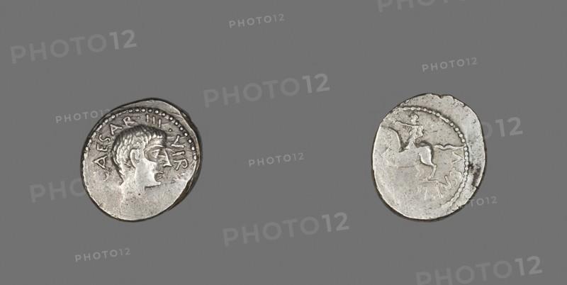 Denarius (Coin) Portraying Octavian, 41 BC, Roman, Roman Empire, Silver, Diam. 1.9 cm, 3.95 g