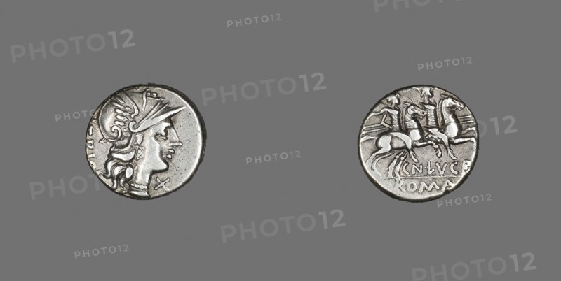 Denarius (Coin) Depicting the Goddess Roma, 136 BC, Roman, minted in Rome, Italy, Silver, Diam. 1.8 cm, 3.84 g