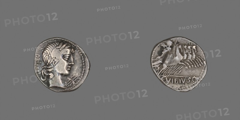 Denarius (Coin) Depicting the God Apollo, 90 BC, Roman, minted in Rome, Italy, Silver, Diam. 2 cm, 3.93 g