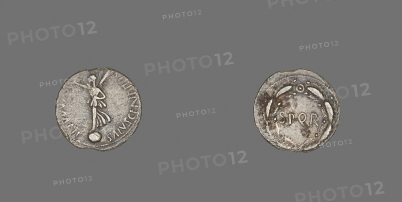 Denarius (Coin) Depicting the Goddess Victory, AD 68/69, Roman, minted in Gaul (now France), Italy, Silver, Diam. 1.8 cm, 2.77 g