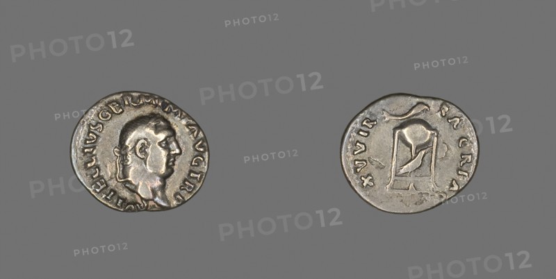 Denarius (Coin) Portraying Emperor Vitellius, AD 69 (late April/December), Roman, Roman Empire, Silver, Diam. 2 cm, 3.08 g