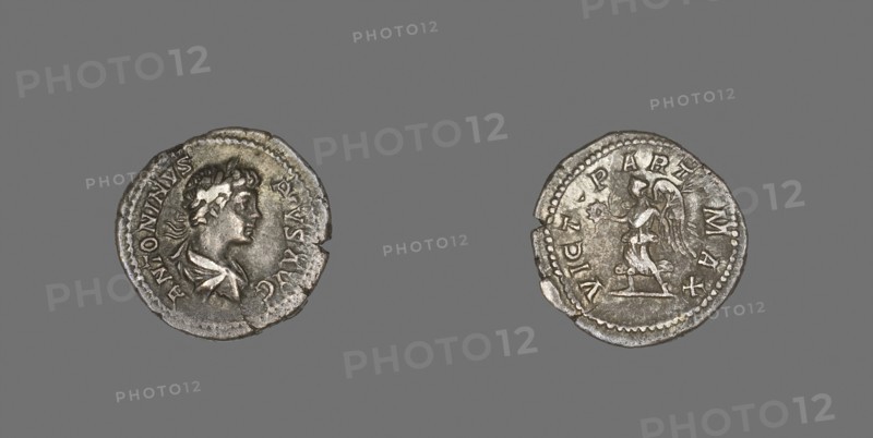 Denarius (Coin) Portraying Emperor Caracalla, AD 201/206, Roman, minted in Rome, Roman Empire, Silver, Diam. 2 cm, 3.29 g