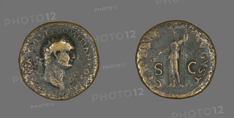 Coin Portraying Emperor Domitian, AD 81/96, Roman, Roman Empire, Bronze, Diam. 2.8 cm, 13.23 g
