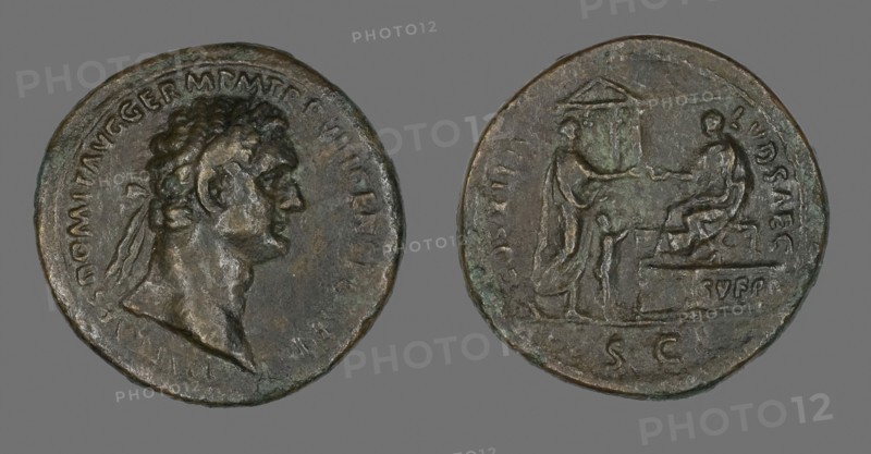 Coin Portraying Emperor Domitian, AD 88, Roman, Roman Empire, Bronze, Diam. 3.6 cm, 21.39 g
