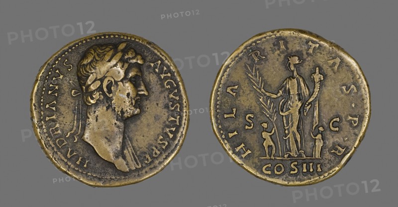 Coin Portraying Emperor Hadrian, AD 117/138, Roman, Roman Empire, Bronze, Diam. 3.4 cm, 28.45 g