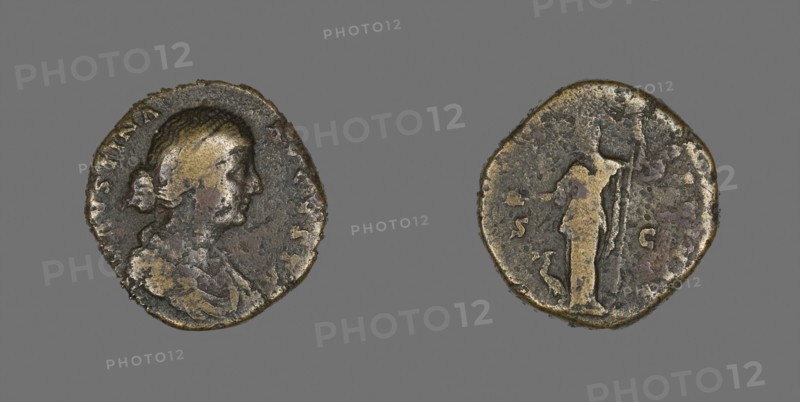 Coin Portraying Empress Faustina the Younger, AD 161/176, Roman, Roman Empire, Bronze, Diam. 2.5 cm, 13.08 g