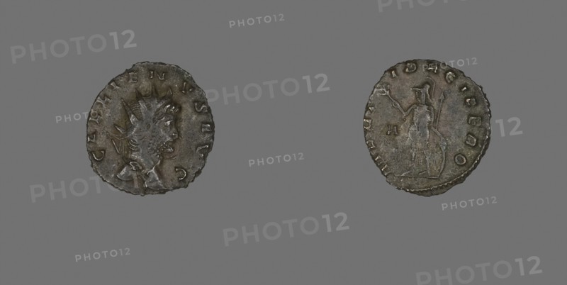 Coin Portraying Emperor Gallienus, AD 253/268, Roman, Roman Empire, Bronze, Diam. 2 cm, 2.37 g