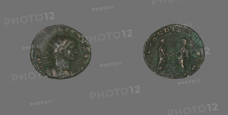 Coin Portraying Emperor Aurelian, AD 270/275, Roman, Roman Empire, Bronze, Diam. 2.2 cm, 4.02 g