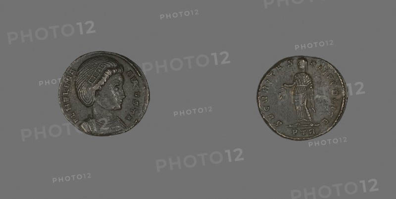 Coin Portraying Empress Helena, AD 305/306, Roman, Roman Empire, Bronze, Diam. 1.9 cm, 2.99 g