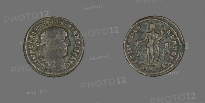 Coin Portraying Emperor Galerius Maximianus, AD 305/311, Roman, Roman Empire, Bronze, Diam. 2.4 cm, 7.31 g