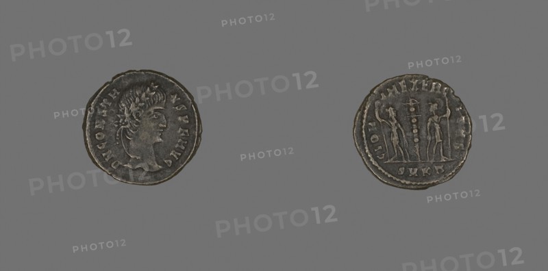 Coin Portraying Emperor Constans, AD 337/350, Roman, Roman Empire, Bronze, Diam. 1.8 cm, 1.97 g