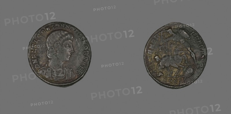 Coin Portraying Emperor Constantine II or Emperor Constantius Gallus, AD 317/337 or (Constantine II), AD 351/354 (Constanius Gallus), Roman, Roman Empire, Bronze, Diam. 2.3 cm, 5.37 g