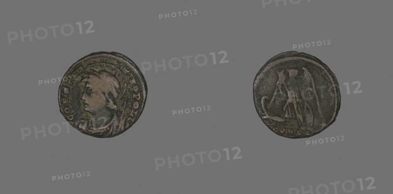 Coin Portraying Emperor Constantine I, about AD 330, Roman, Roman Empire, Bronze, Diam. 1.9 cm, 2.39 g