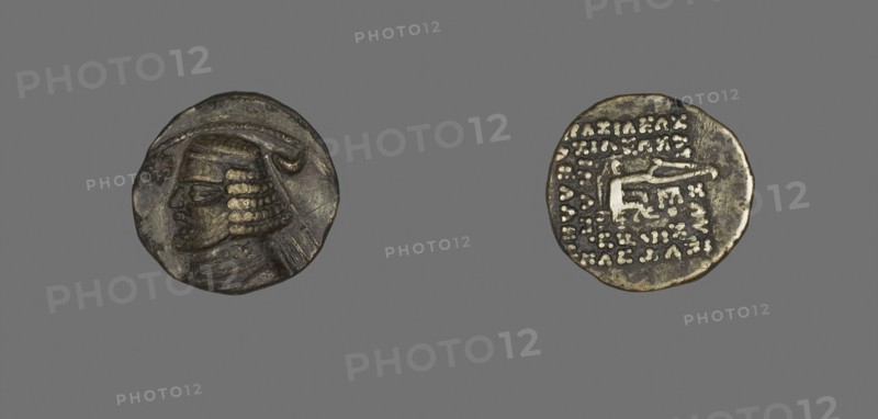 Drachm (Coin) Portraying King Orodes I, 57/37 BC, Persian, Parthia, Khorasan, Silver, Diam. 1.9 cm, 3.93 g
