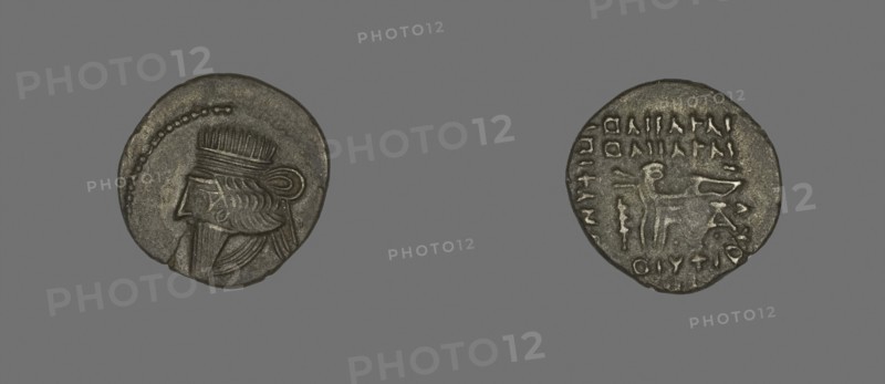 Drachm (Coin) Portraying King Mithradates IV, AD 130/47, Persian, Parthia, Khorasan, Silver, Diam. 2 cm, 3.61 g