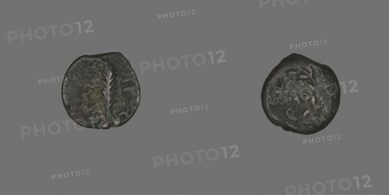 Coin Depicting a Palm Branch, AD 58/59, Procurator–Antonius Felix (Nero’s reign), Roman, Palestine, Israel, Bronze, Diam. 1.7 cm, 2.10 g