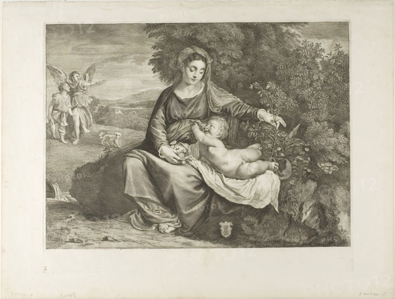Madonna and Child, n.d., Cornelis Visscher (Dutch, c. 1629-1658), after Titian (Italian, c. 1488-1576), Holland, Engraving on paper