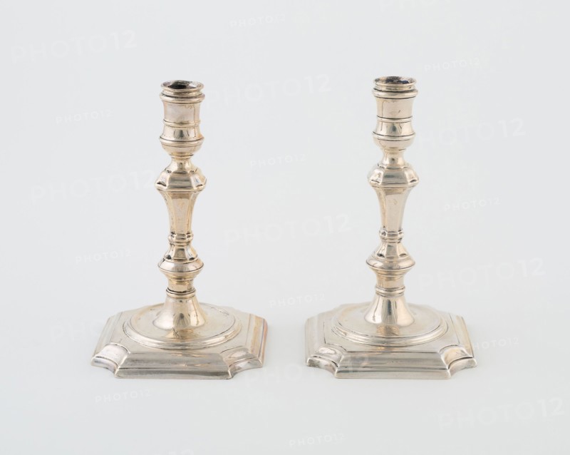 Pair of Taper Holders, 1723/24, Matthew Cooper, English, active c. 1700, London, England, Silver, 10.8 × 6.8 cm (4 1/4 × 2 11/16 in.)