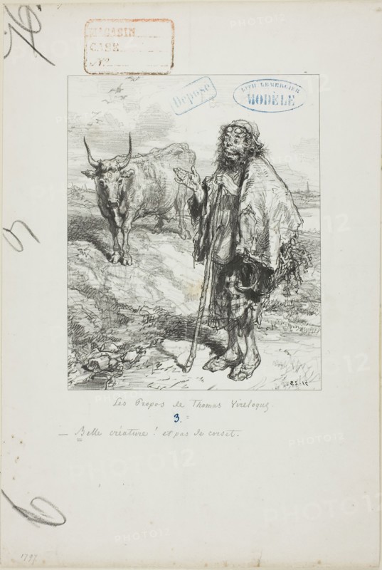 Les-Parents-Terribles series: A fine creature—and no corsets, 1852–53, Paul Gavarni, French, 1804-1866, France, Lithograph in black on cream wove paper, 202 × 161 mm (image), 360 × 240 mm (sheet)