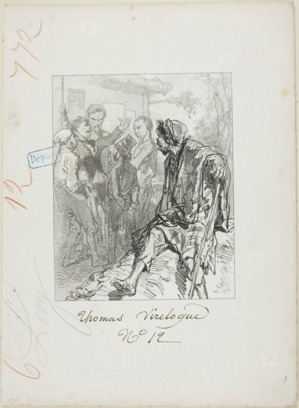Les Propos de Thomas Vireloque: Ego! ego…ego, all equal (egaux-ego, buth pronounced alike), 1853, Paul Gavarni, French, 1804-1866, France, Lithograph in black on cream wove paper, 202 × 160 mm (image), 360 × 262 mm (sheet)