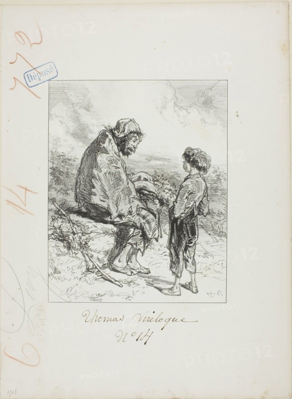 Les Propos de Thomas Vireloque: Not taught anything?-yet stupid already, 1853, Paul Gavarni, French, 1804-1866, France, Lithograph in black on cream wove paper, 202 × 162 mm (image), 358 × 263 mm (sheet)