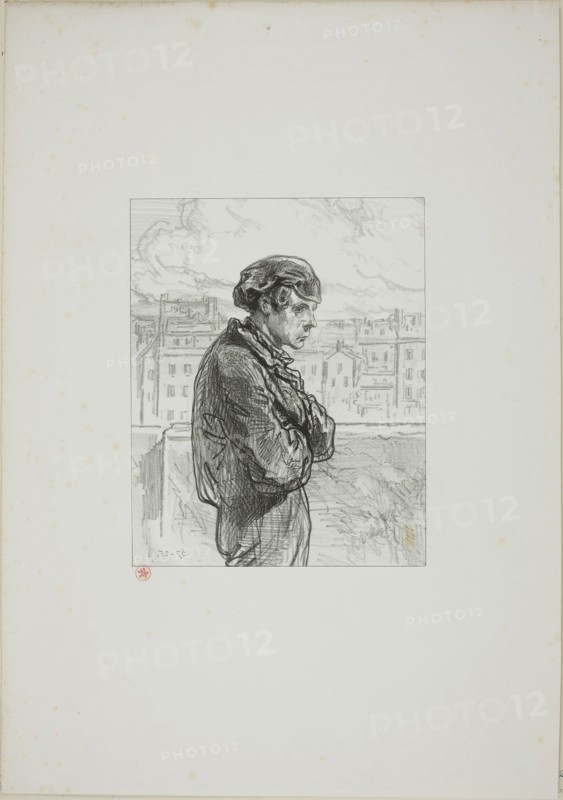 Masks and faces, 1857–58, Paul Gavarni, French, 1804-1866, France, Lithograph in black on ivory wove paper, 201 × 161 mm (image), 434 × 306 mm (sheet)