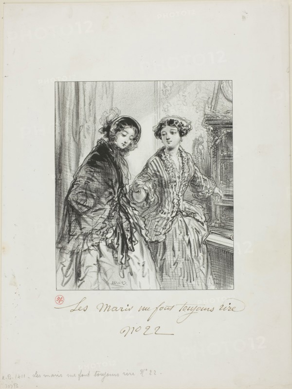 Husbands Always Make Me Laugh: My husband’s latest passion, 1853, Paul Gavarni, French, 1804-1866, France, Lithograph in black on cream wove paper, 192 × 162 mm (image), 354 × 265 mm (sheet)