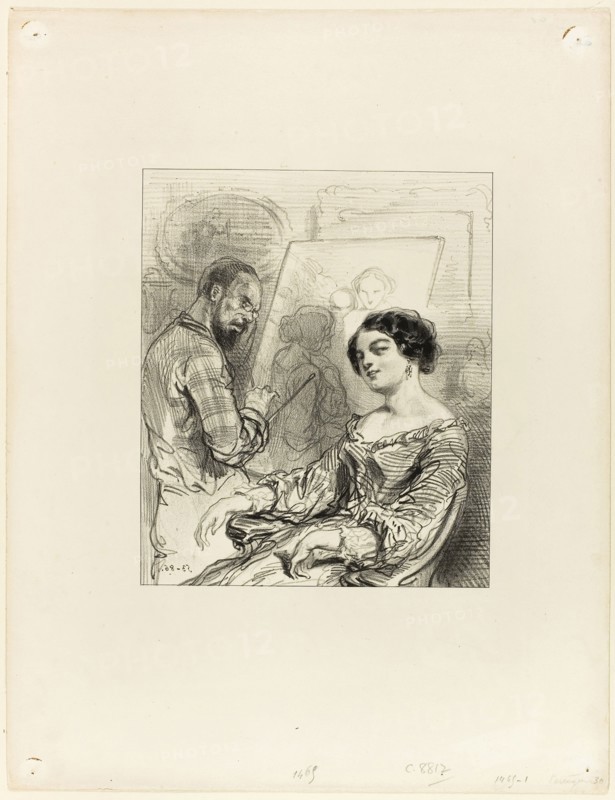 Les Partageuses: Thursday you dined at Vachette’s, 1853, Paul Gavarni, French, 1804-1866, France, Lithograph in black on cream wove paper, 192 × 161 mm (image), 360 × 278 mm (sheet)
