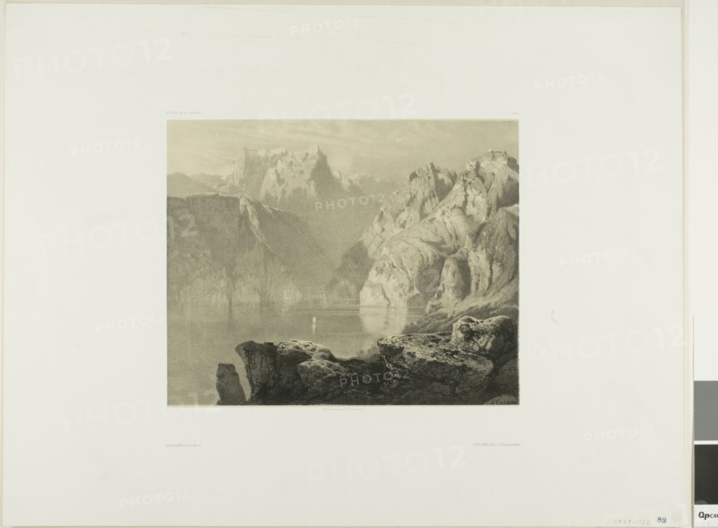 Vier Waldstaettersee, n.d., Alexandre Calame, Swiss, 1810-1864, Switzerland, Lithograph on paper, 192 x 235 mm (image), 349 x 453 mm (sheet)